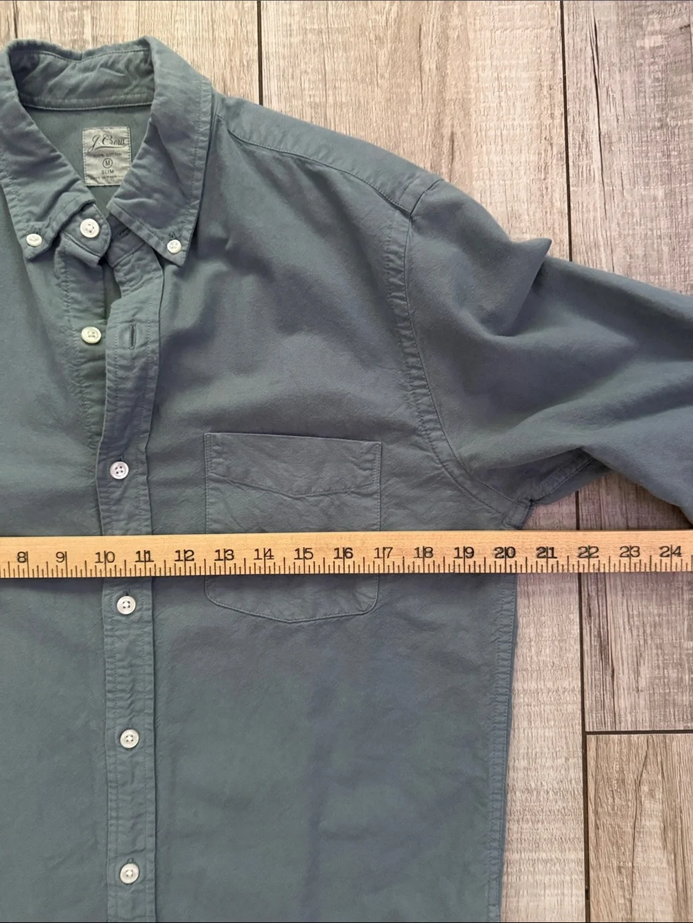 J.Crew Mens Medium SLIM Fit Button Down Shirt Slate Blue Grey  100% Cotton